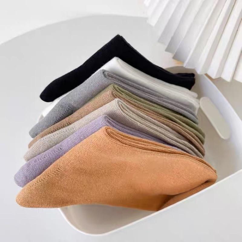 𝐔𝐌𝐄𝐎𝐖 𝐒𝐓𝐔𝐃𝐈𝐎 緊口素色純棉中筒襪子（7colors）-細節圖3