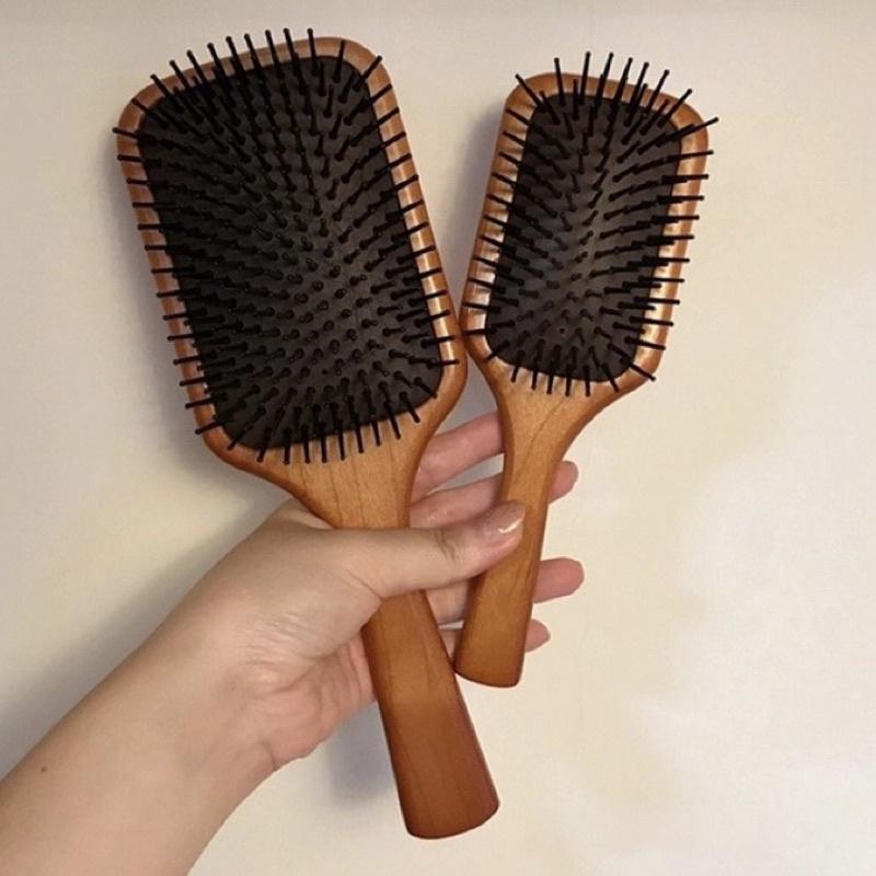 𝐔𝐌𝐄𝐎𝐖 𝐒𝐓𝐔𝐃𝐈𝐎 木質氣墊梳子 實木氣囊按摩頭皮梳子 櫸木梳子-細節圖2
