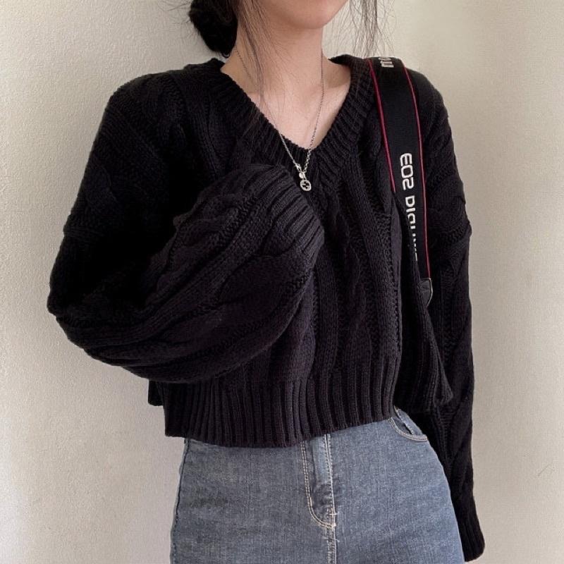 𝐔𝐌𝐄𝐎𝐖 𝐒𝐓𝐔𝐃𝐈𝐎 妳的約定 麻花紋短版針織毛衣（3colors）-細節圖3