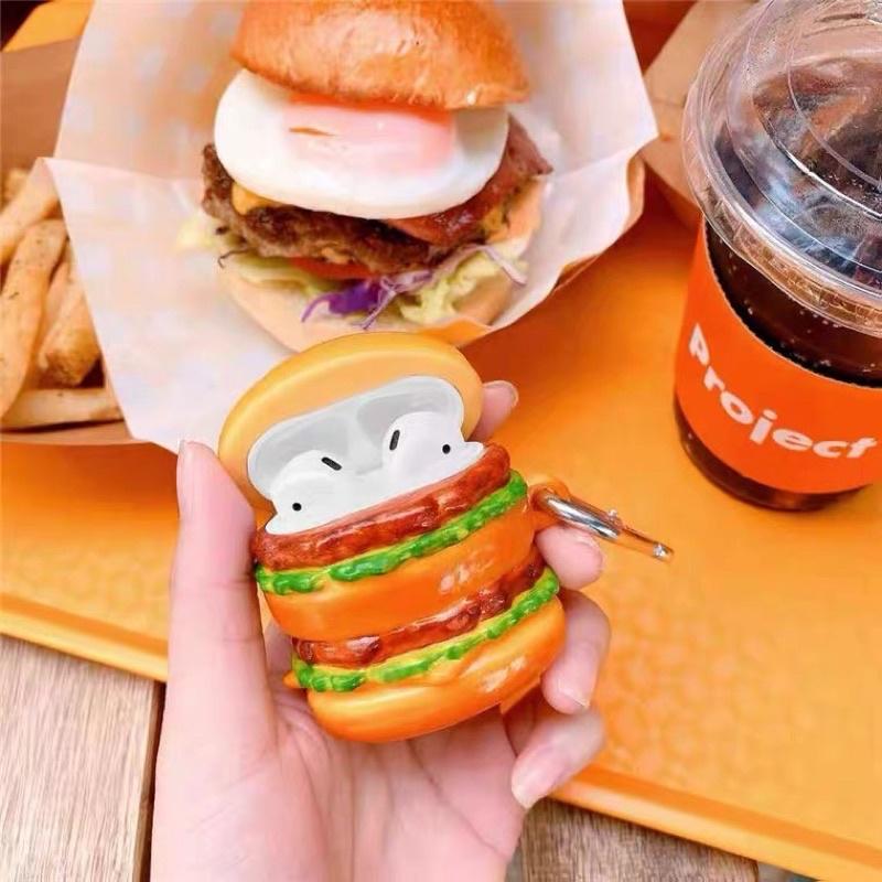 𝐔𝐌𝐄𝐎𝐖 𝐒𝐓𝐔𝐃𝐈𝐎 好吃の漢堡🍔 AirPods 1/2代 pro耳機殼 保護套 食物系列-細節圖3