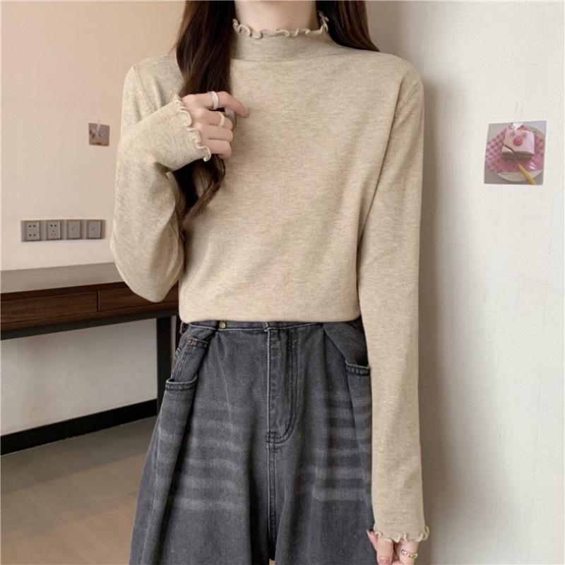 𝐔𝐌𝐄𝐎𝐖 𝐒𝐓𝐔𝐃𝐈𝐎 半高領木耳邊內搭打底衣（4colors）長袖上衣-細節圖6