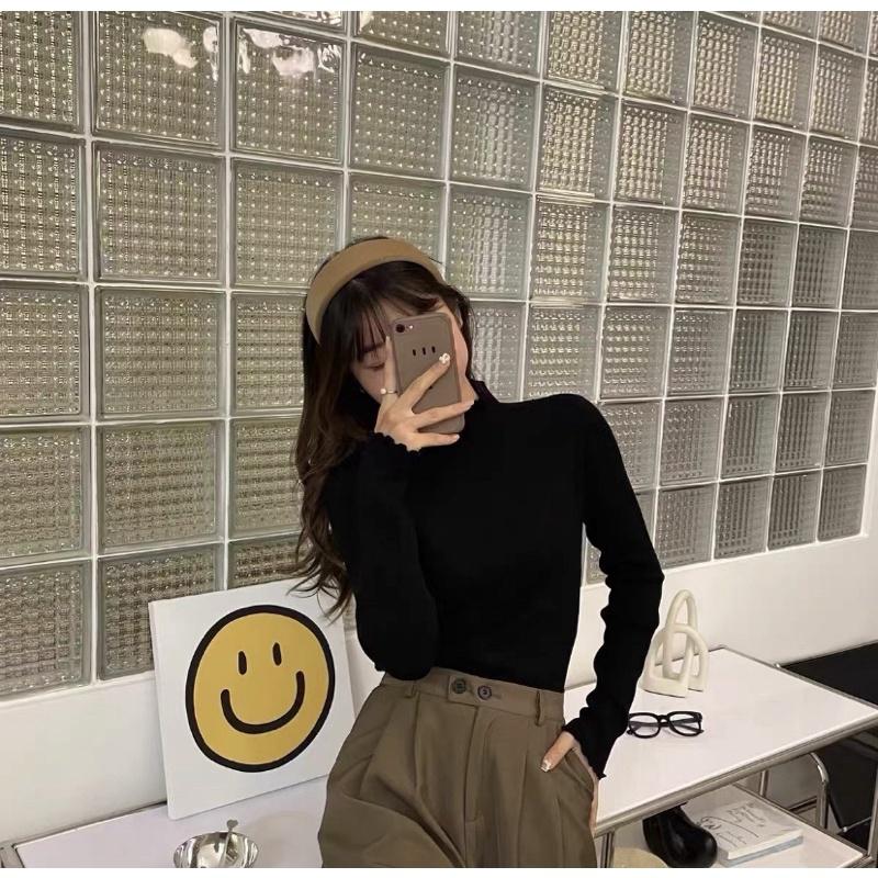 𝐔𝐌𝐄𝐎𝐖 𝐒𝐓𝐔𝐃𝐈𝐎 半高領木耳邊內搭打底衣（4colors）長袖上衣-細節圖8