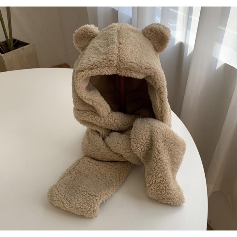 𝐔𝐌𝐄𝐎𝐖 𝐒𝐓𝐔𝐃𝐈𝐎 軟糯糯の小熊帽子圍巾手套🐻保暖三合一-細節圖3