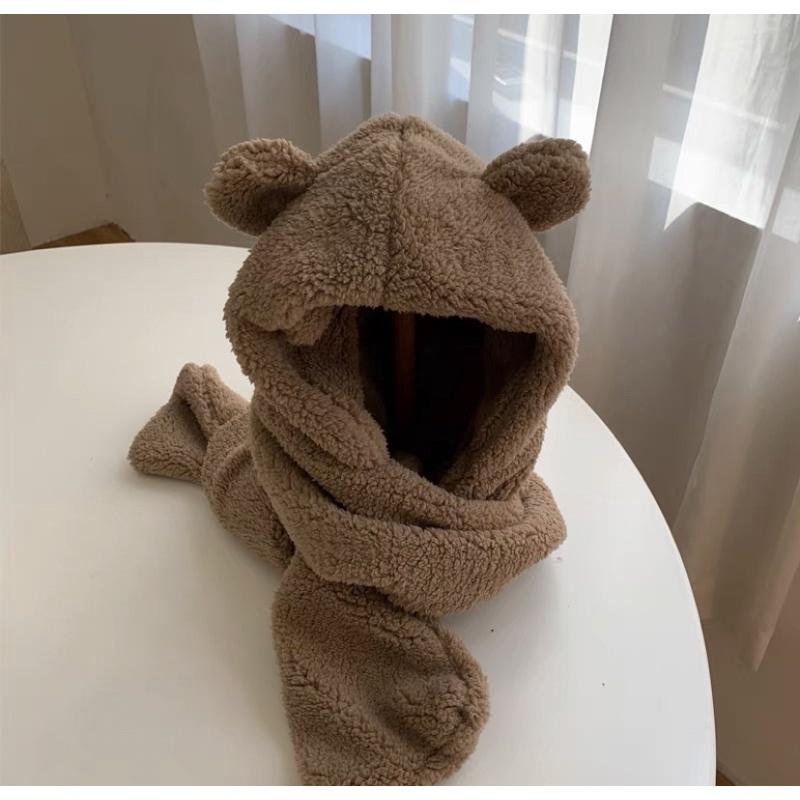 𝐔𝐌𝐄𝐎𝐖 𝐒𝐓𝐔𝐃𝐈𝐎 軟糯糯の小熊帽子圍巾手套🐻保暖三合一-細節圖4