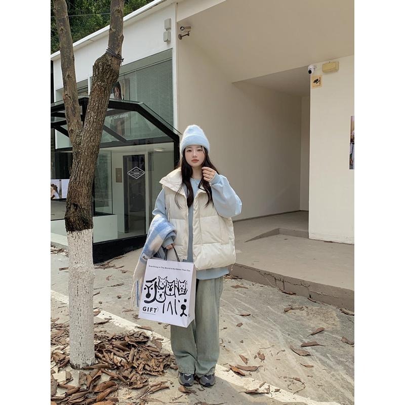 ［大尺碼到4XL］𝐔𝐌𝐄𝐎𝐖 𝐒𝐓𝐔𝐃𝐈𝐎 秋日奏曲 翻領麵包羽絨背心（2colors）鋪棉外套-細節圖5