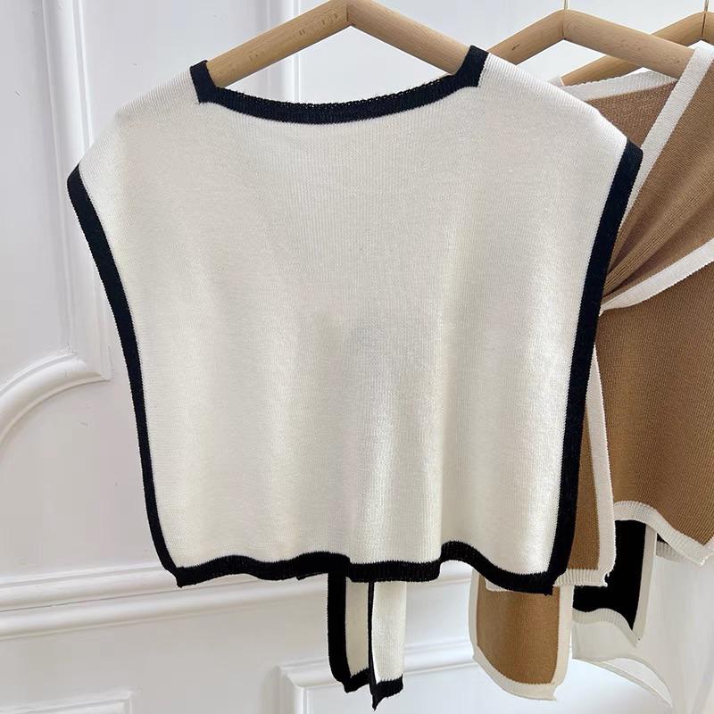 𝐔𝐌𝐄𝐎𝐖 𝐒𝐓𝐔𝐃𝐈𝐎 穿搭神器✨小香風撞色針織披肩（4colors）-細節圖4