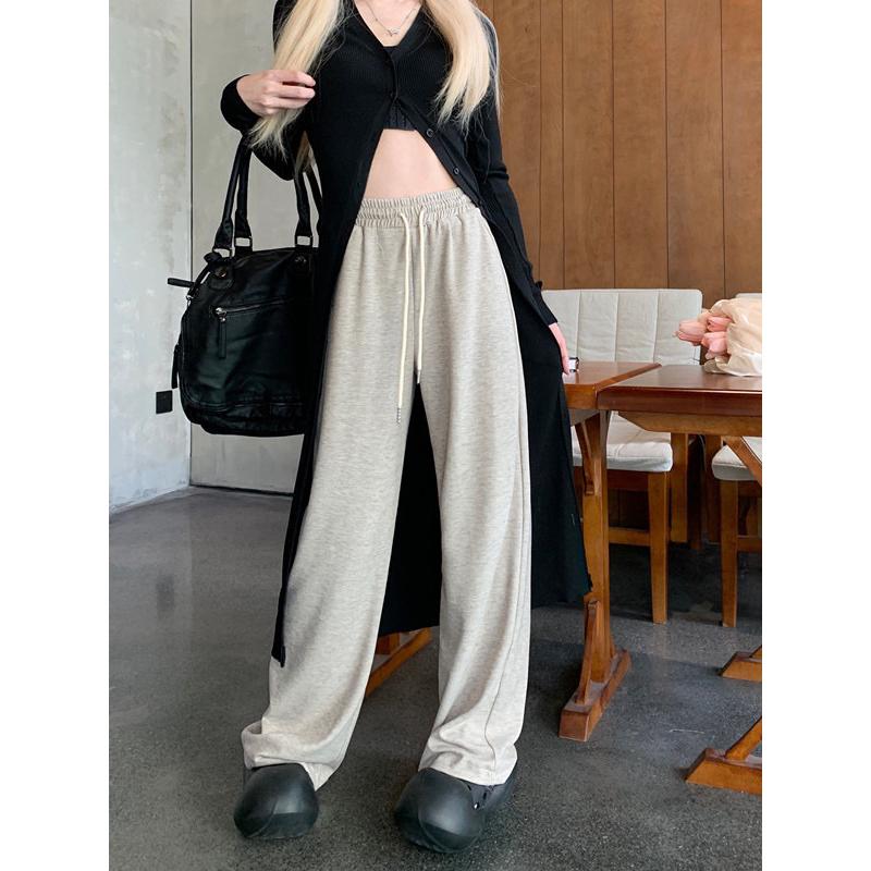 ［大尺碼到4XL］𝐔𝐌𝐄𝐎𝐖 𝐒𝐓𝐔𝐃𝐈𝐎 軟糯舒適の垂感糯米褲（4colors）闊腿褲 棉褲 運動褲 直筒長褲-細節圖2