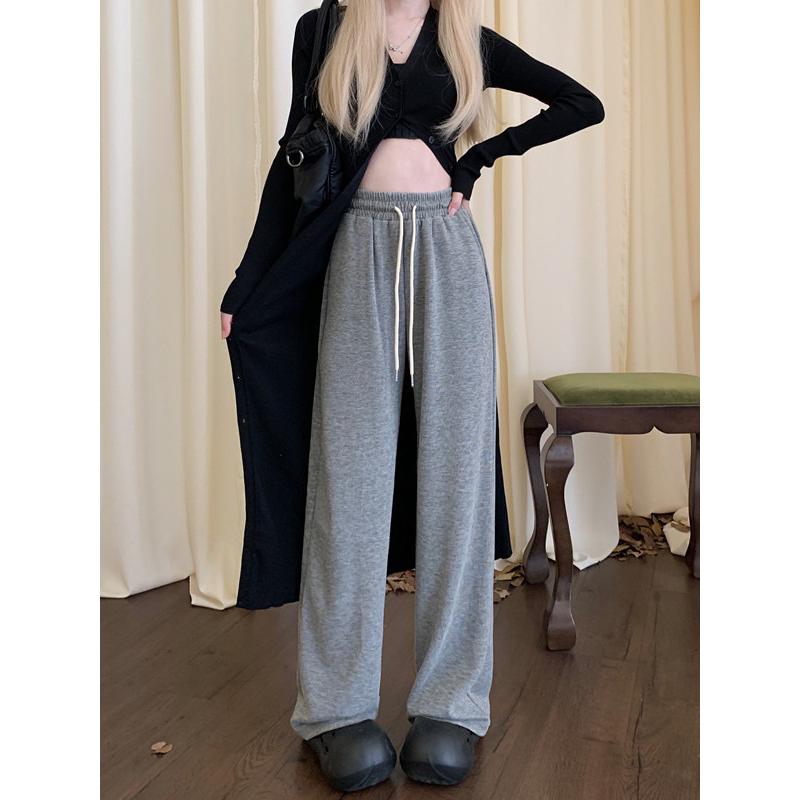 ［大尺碼到4XL］𝐔𝐌𝐄𝐎𝐖 𝐒𝐓𝐔𝐃𝐈𝐎 軟糯舒適の垂感糯米褲（4colors）闊腿褲 棉褲 運動褲 直筒長褲-細節圖5