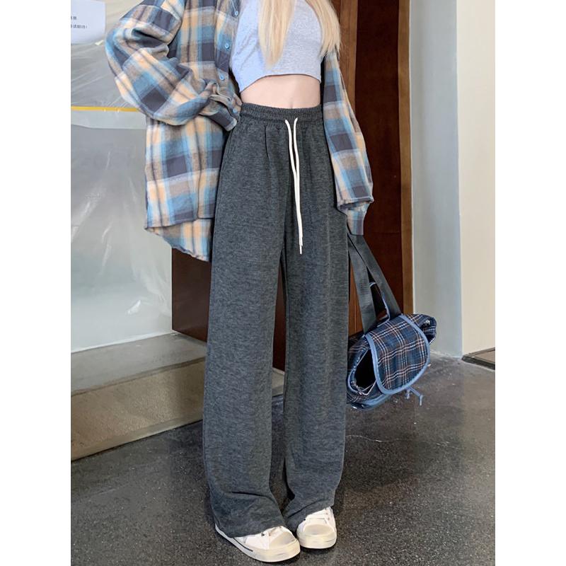 ［大尺碼到4XL］𝐔𝐌𝐄𝐎𝐖 𝐒𝐓𝐔𝐃𝐈𝐎 軟糯舒適の垂感糯米褲（4colors）闊腿褲 棉褲 運動褲 直筒長褲-細節圖6