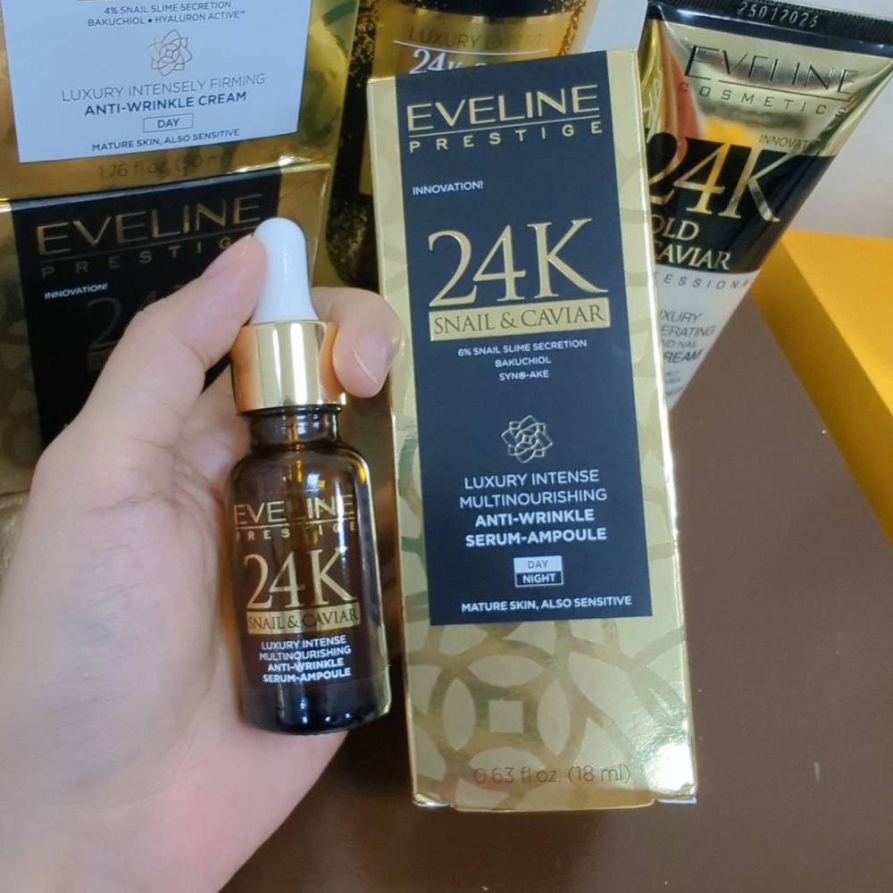 🔆現貨・正貨🔆波蘭原裝 🇵🇱 Eveline 頂奢 24K蝸牛魚子醬精華液 18ml-細節圖2