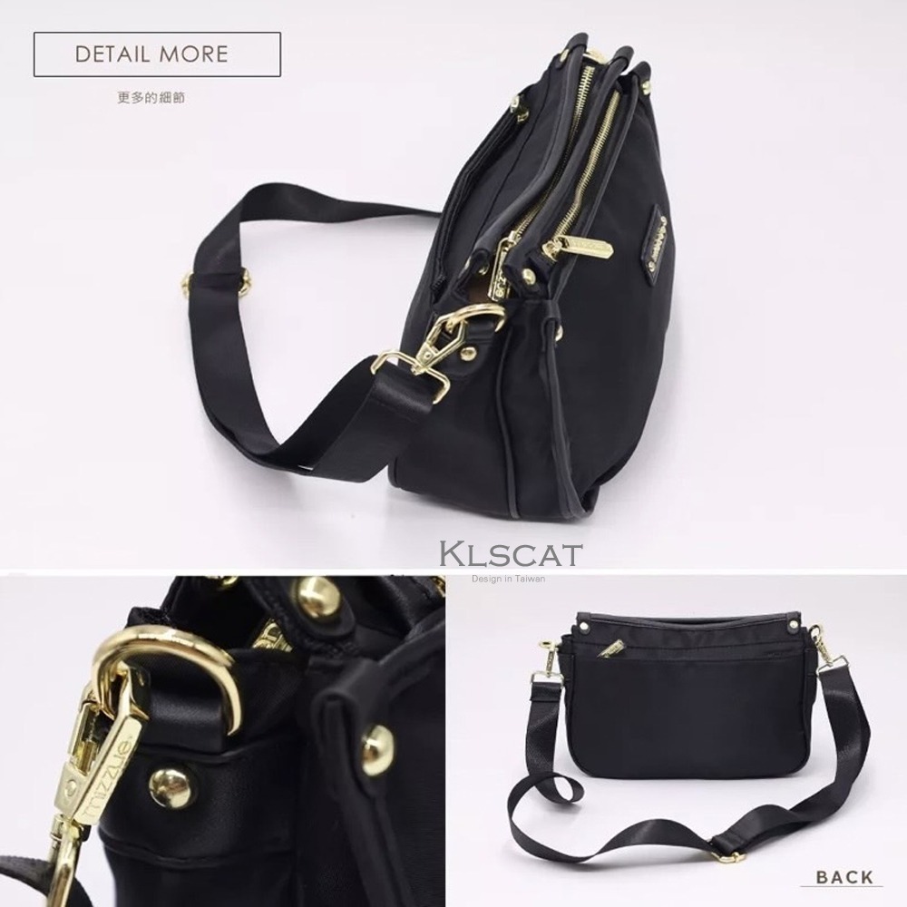 mizzue品牌 輕巧斜背包 厚磅尼龍 側背包 防水女包 肩背包 韓版 黑色 RS002-細節圖5