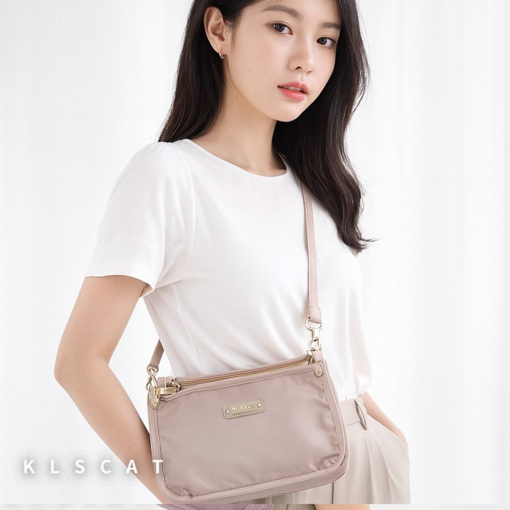 mizzue品牌 輕巧斜背包 厚磅尼龍 側背包 防水女包 肩背包 韓版 黑色 RS002-規格圖6