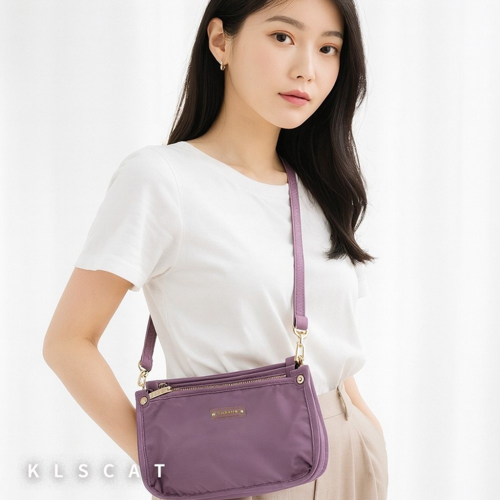 mizzue品牌 輕巧斜背包 厚磅尼龍 側背包 防水女包 肩背包 韓版 黑色 RS002-規格圖6