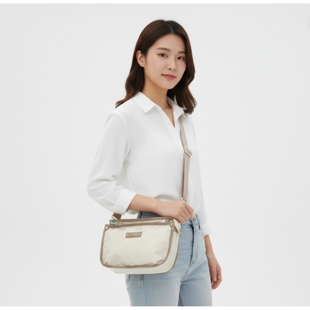 mizzue品牌 輕巧斜背包 厚磅尼龍 側背包 防水女包 肩背包 韓版 黑色 RS002-規格圖6