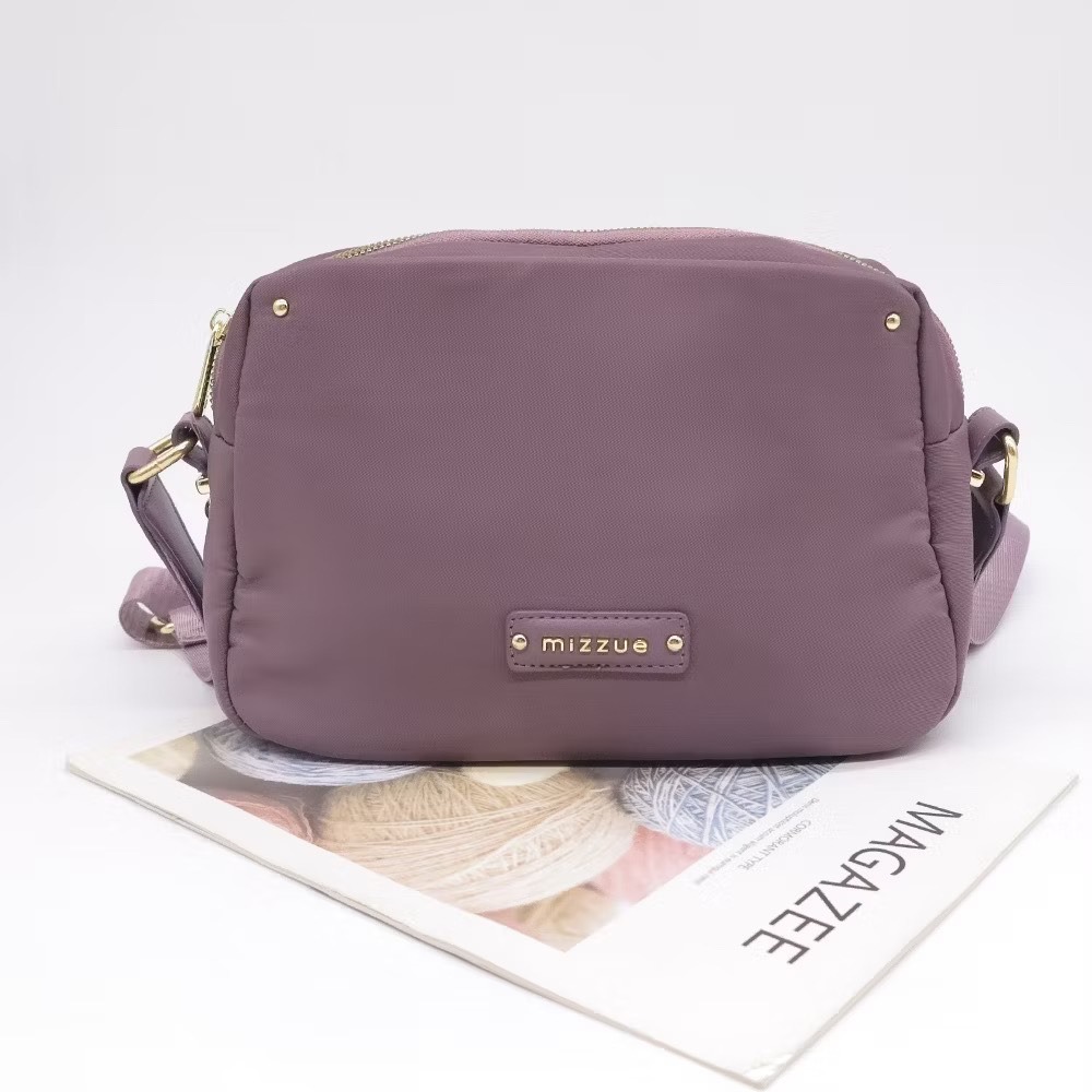 mizzue 輕巧斜背包 三隔層包厚磅尼龍防潑水防水女包 肩背包韓版 側背包 RS016 KLSCAT-規格圖5