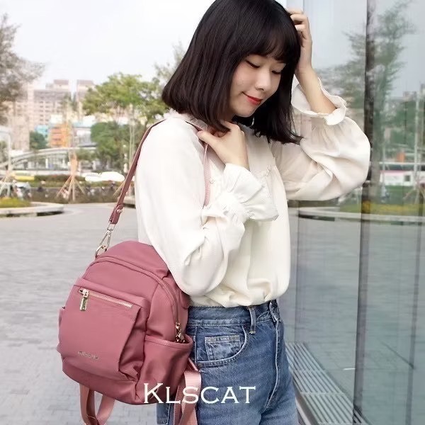 MIZZUE 防潑水三用尼龍後背包  小後背包 媽媽包 防潑水 尼龍後背包 女生後背包 中款 G621-規格圖2