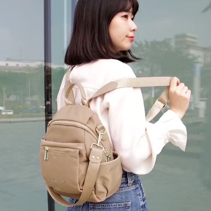 MIZZUE 防潑水三用尼龍後背包  小後背包 媽媽包 防潑水 尼龍後背包 女生後背包 中款 G621-規格圖3