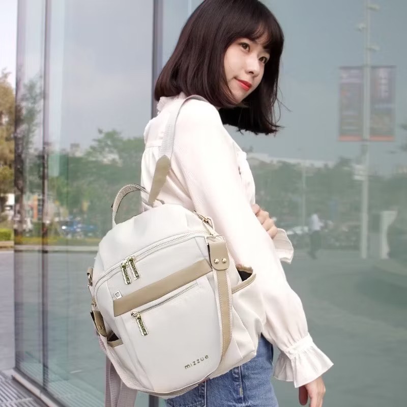 MIZZUE 防潑水三用尼龍後背包  小後背包 媽媽包 防潑水 尼龍後背包 女生後背包 中款 G621-規格圖6