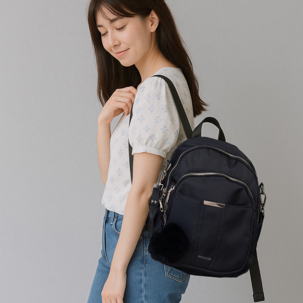 MIZZUE 防水尼龍大容量三層後背包 肩背包 女生後背包 G3203-細節圖2