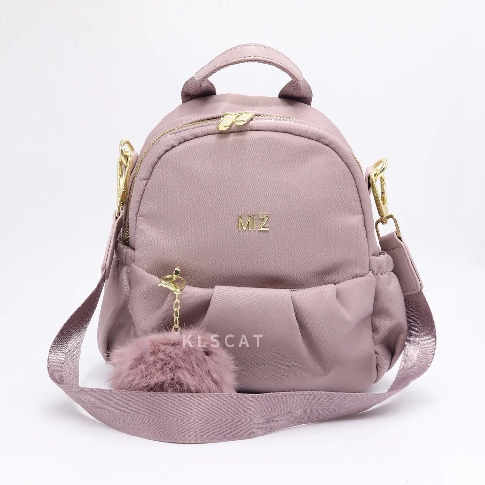 MIZZUE防潑水尼龍 附毛球雲朵小後背包 肩背包 小後背包 雙肩後背包 XW3136-細節圖3