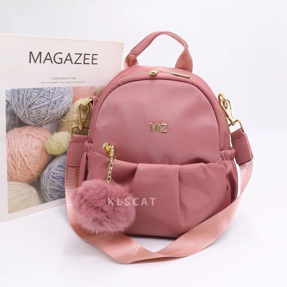 MIZZUE防潑水尼龍 附毛球雲朵小後背包 肩背包 小後背包 雙肩後背包 XW3136-規格圖7