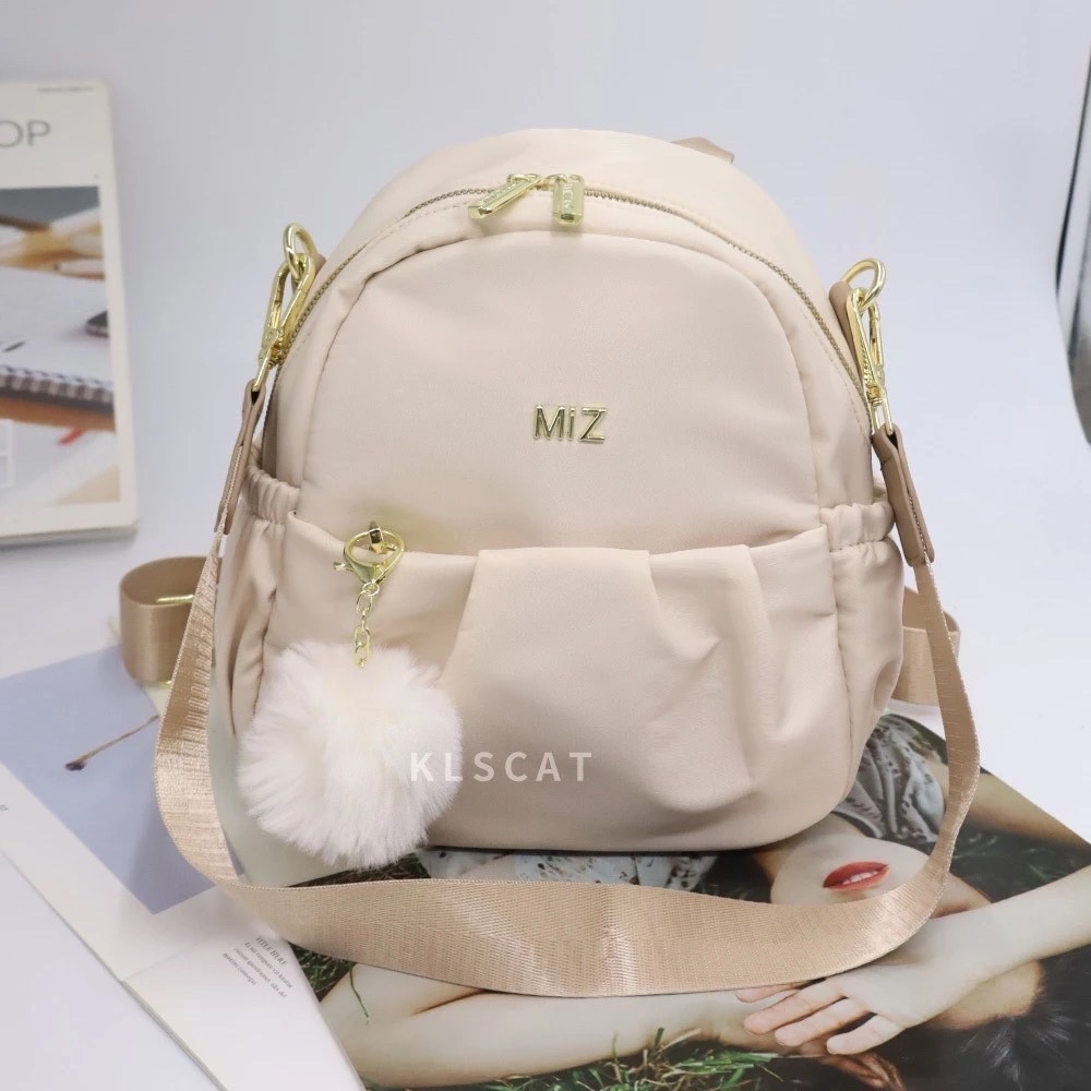 MIZZUE防潑水尼龍 附毛球雲朵小後背包 肩背包 小後背包 雙肩後背包 XW3136-規格圖5