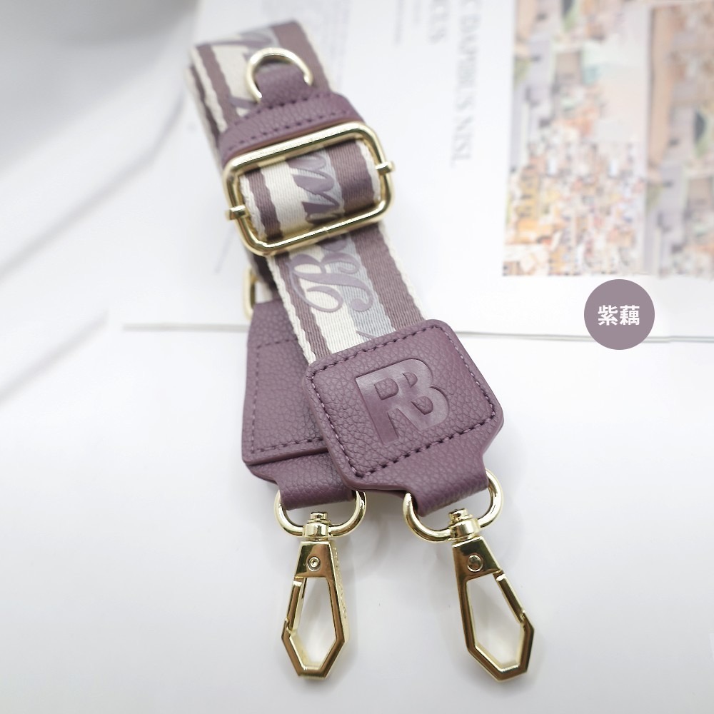 MIZZUE品牌 LOGO印花厚磅 背帶-最新款 小鳥牌寬背帶 3.8CM 背帶 HB009-紫藕HB009
