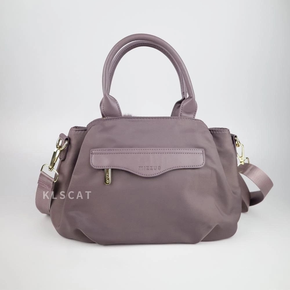 MIZZUE厚磅尼龍防撥水附毛球三層元寶包托特包肩背包 手提包 側背包斜背包托特包多層包 XW082-規格圖7