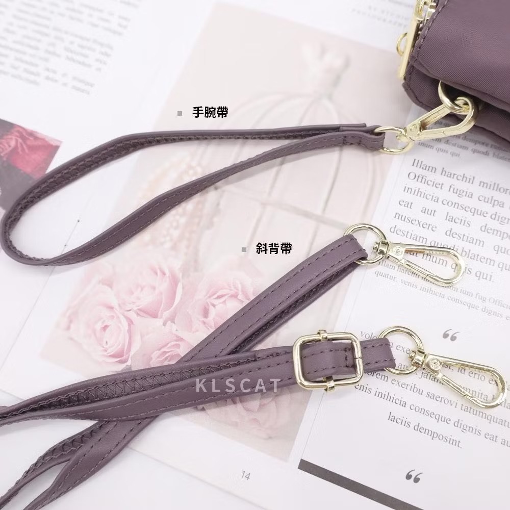 MIZZUE 三層厚磅防水尼龍多功能小包 手拿包 多層包 護照包 長夾包 斜背包 PL824 KLSCAT-細節圖7