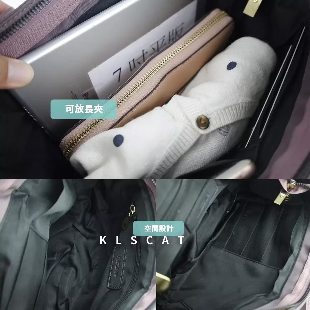 MIZZUE托特包 多格層 厚磅尼龍 斜側背包 防水 肩背包 女生包包 XW040 KLSCAT-細節圖7