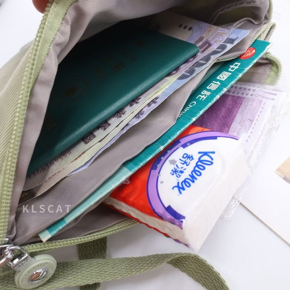 MIZZUE韓版防潑水尼龍三層橫式拉鏈手提斜背包輕巧小包手提包側背包肩背包手機包化妝包 PL889 KLSCAT-細節圖2