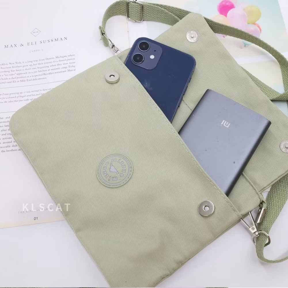 MIZZUE韓版防潑水尼龍三層橫式拉鏈手提斜背包輕巧小包手提包側背包肩背包手機包化妝包 PL889 KLSCAT-細節圖3