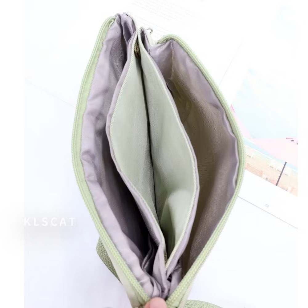 MIZZUE韓版防潑水尼龍三層橫式拉鏈手提斜背包輕巧小包手提包側背包肩背包手機包化妝包 PL889 KLSCAT-細節圖5