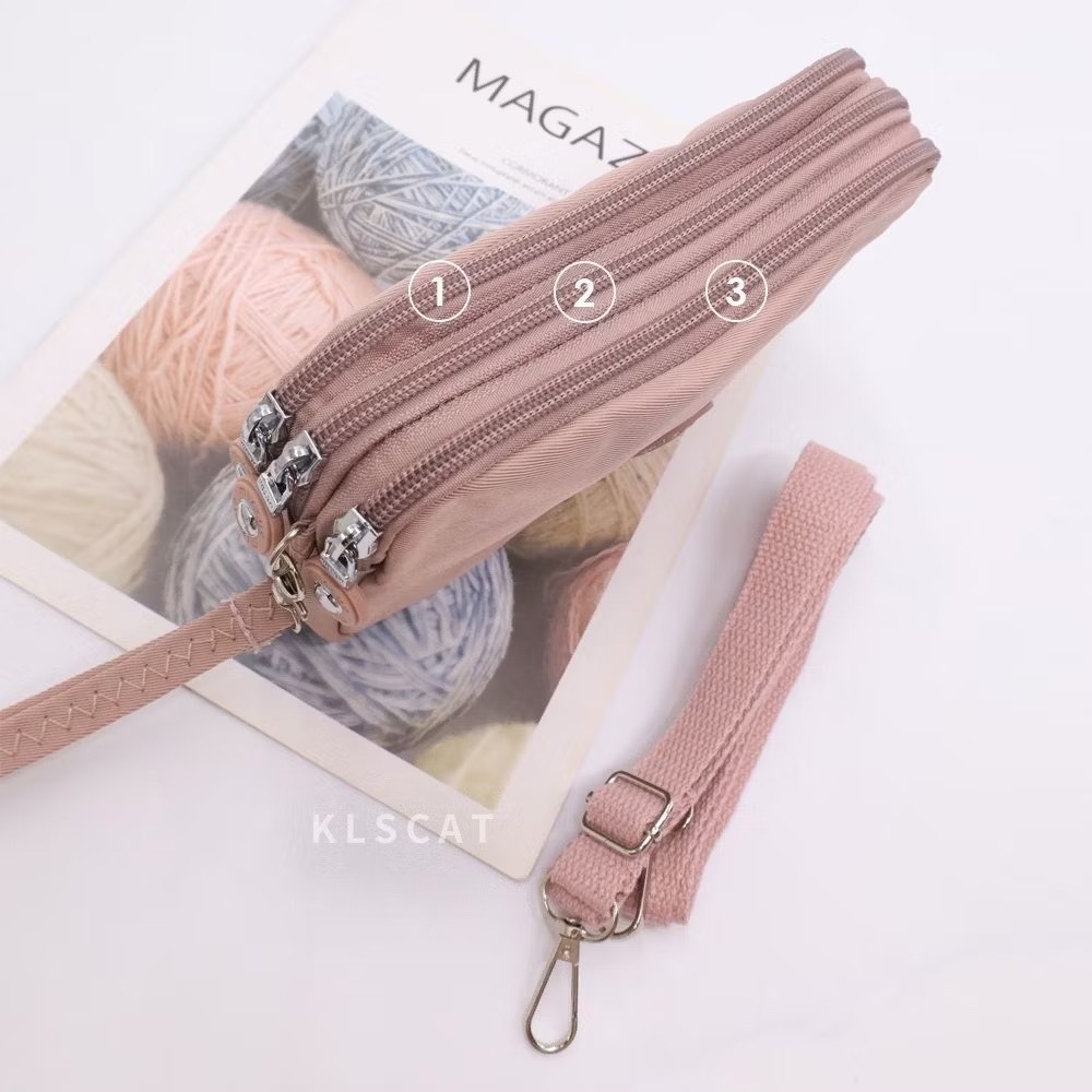 MIZZUE 防潑水尼龍三層拉鏈手提斜背包 輕巧 三層 手提包側背包肩背包 手機包化妝包PL890 KLSCA-細節圖2