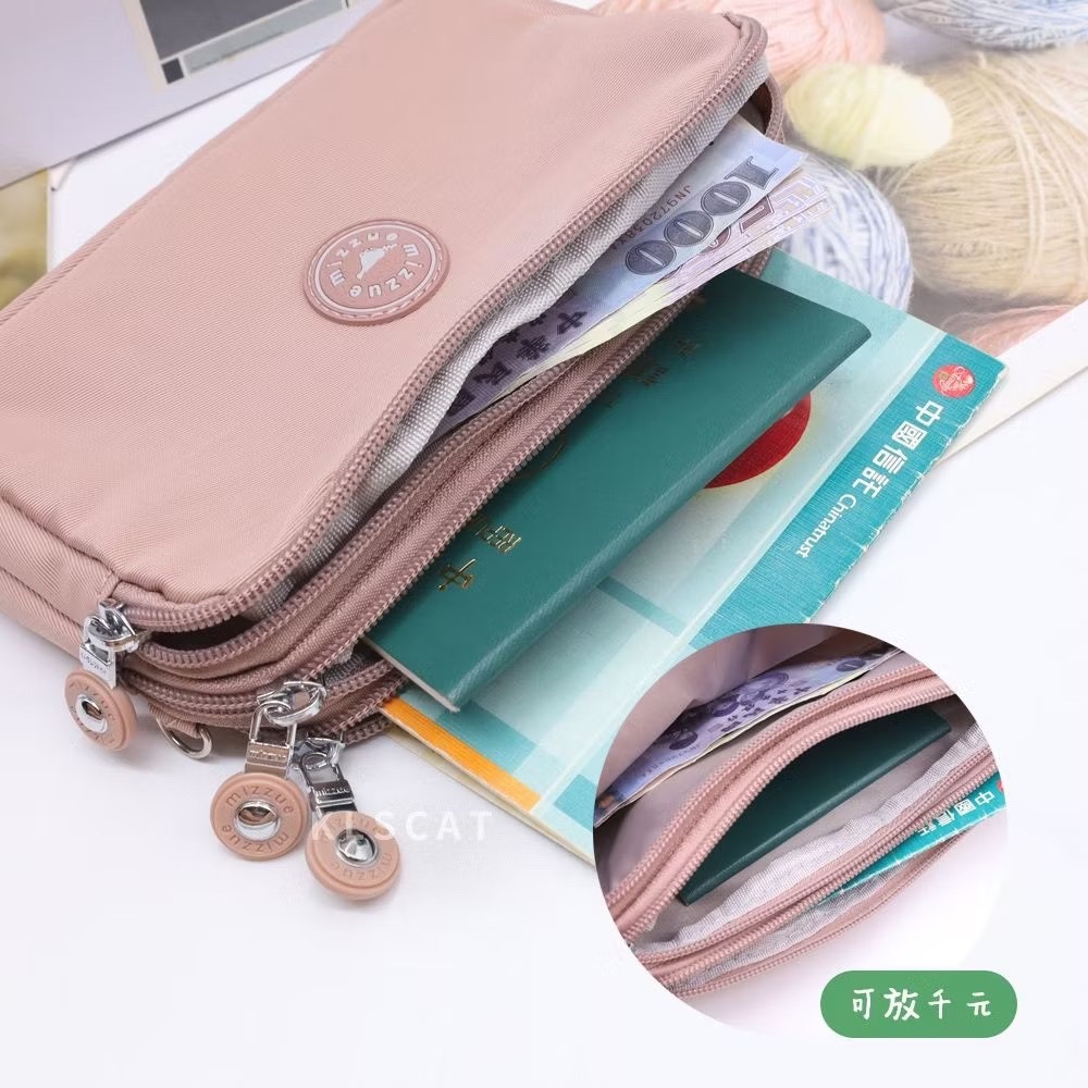 MIZZUE 防潑水尼龍三層拉鏈手提斜背包 輕巧 三層 手提包側背包肩背包 手機包化妝包PL890 KLSCA-細節圖4