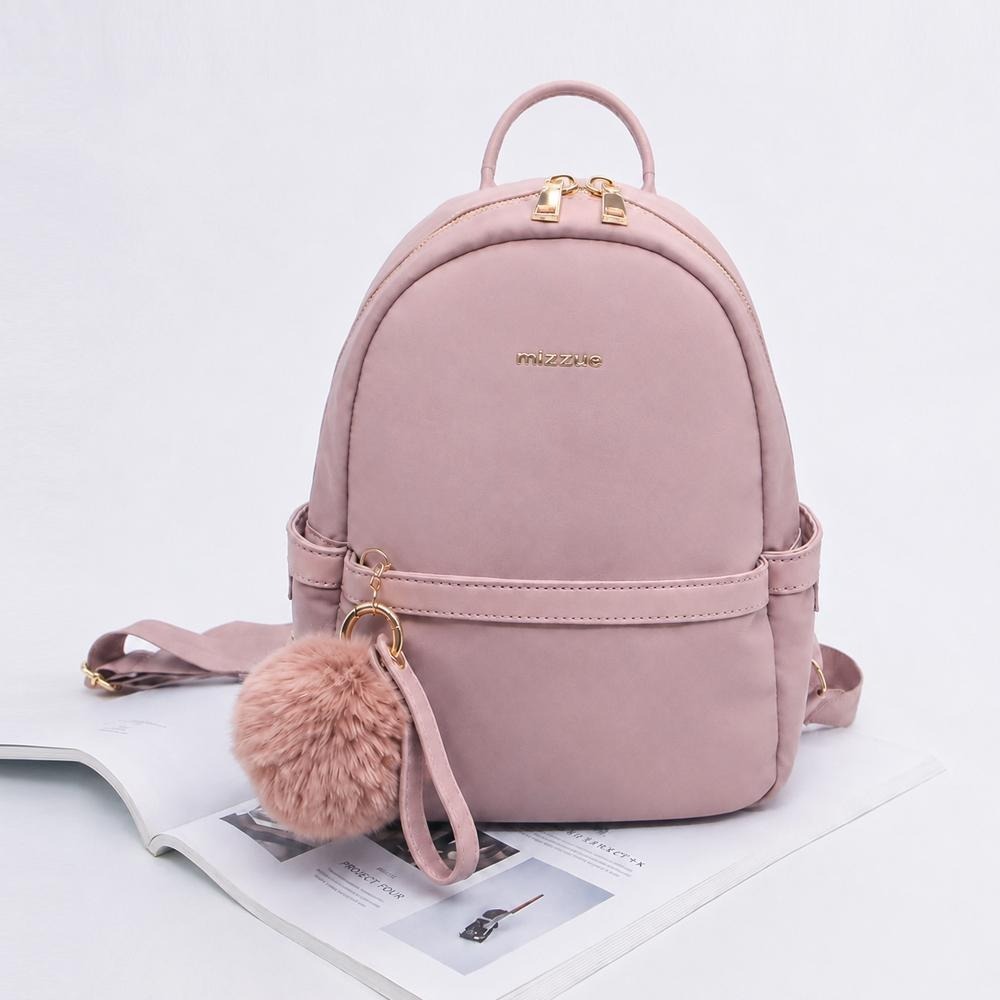 MIZZUE毛球尼龍小後背包 mini bag 小後背包 防潑水後背包 女生包包 G636-規格圖2