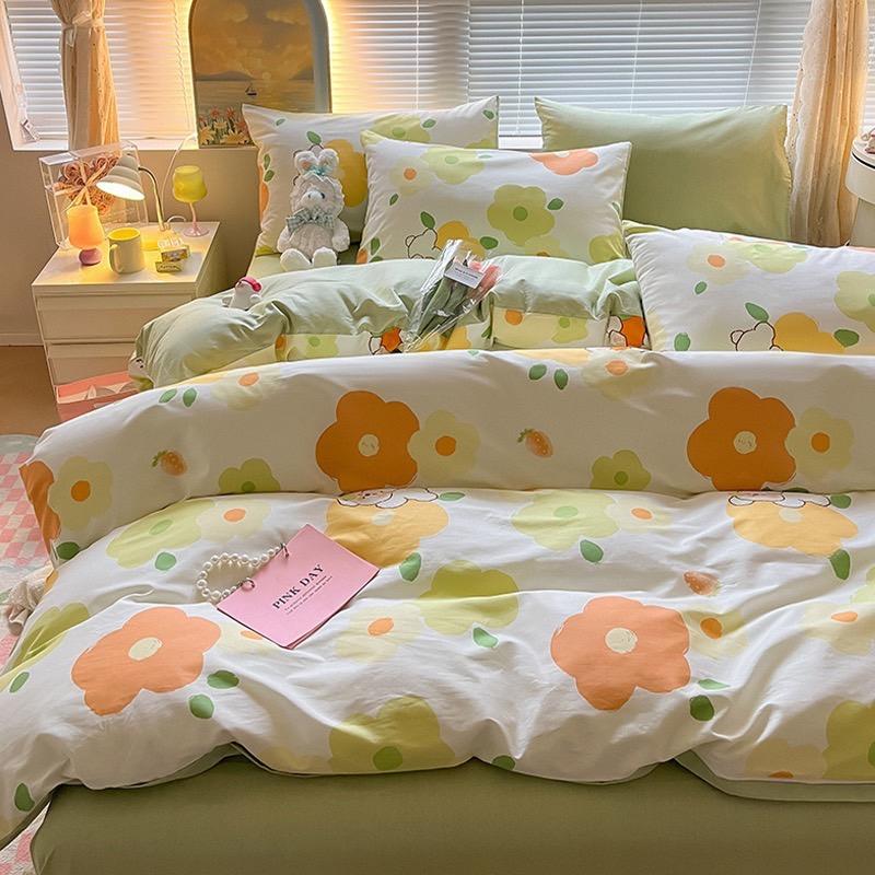 吾二家居 純棉 花桔兔  單人 可愛 床包組 雙人床包 加大雙人  ins風 ikea風  台灣出貨-細節圖3