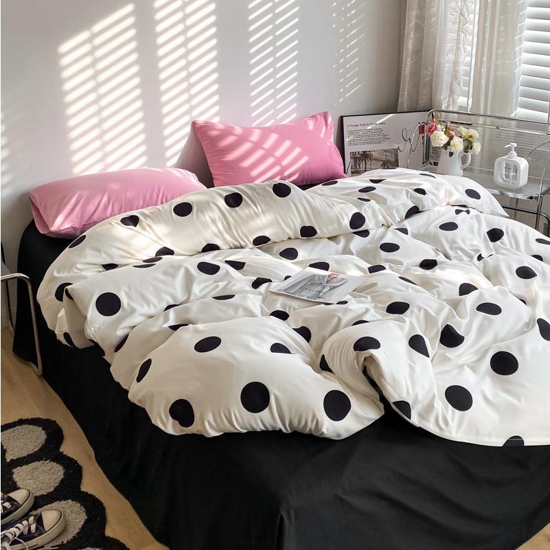 吾二家居 聚酯纖維 波點  單人 可愛 床包組 雙人床包 加大雙人  ins風 ikea風  台灣出貨-細節圖7