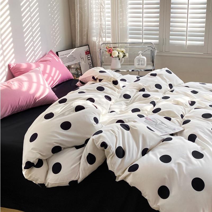 吾二家居 聚酯纖維 波點  單人 可愛 床包組 雙人床包 加大雙人  ins風 ikea風  台灣出貨-細節圖9