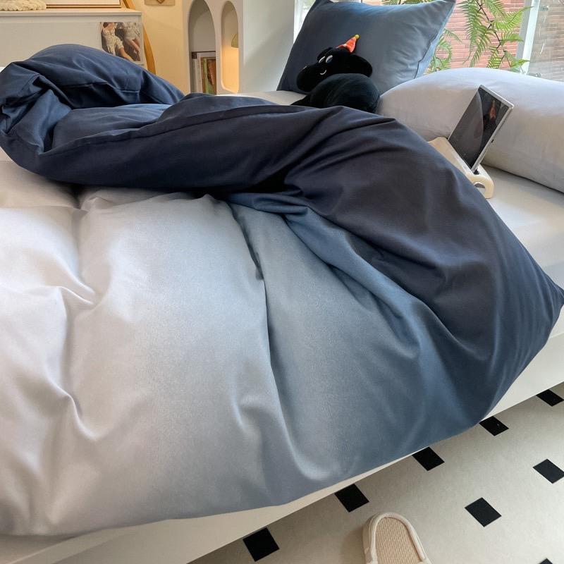 吾二家居 聚酯纖維 牛仔藍 單人 可愛 床包組 雙人床包 加大雙人  ins風 ikea風  台灣出貨-細節圖7