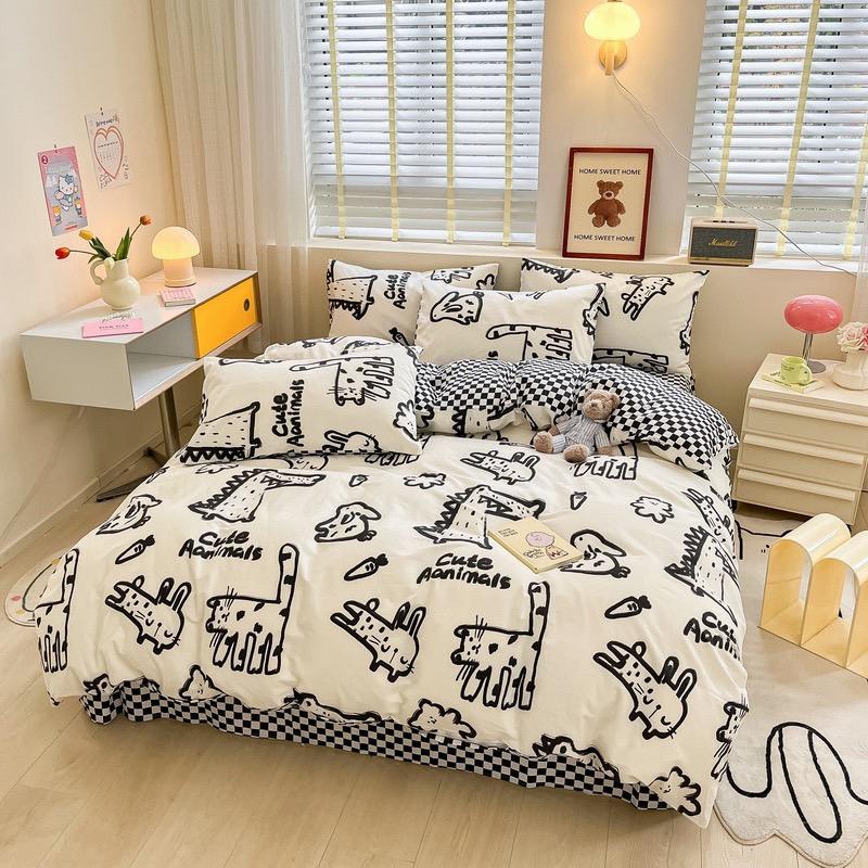 吾二家居 純棉 趣味恐龍 單人 可愛 床包組 雙人床包 加大雙人  ins風 ikea風  台灣出貨-細節圖2