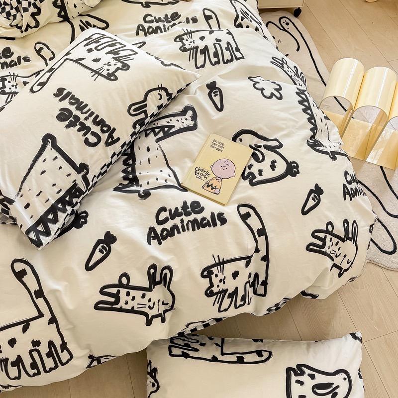 吾二家居 純棉 趣味恐龍 單人 可愛 床包組 雙人床包 加大雙人  ins風 ikea風  台灣出貨-細節圖4