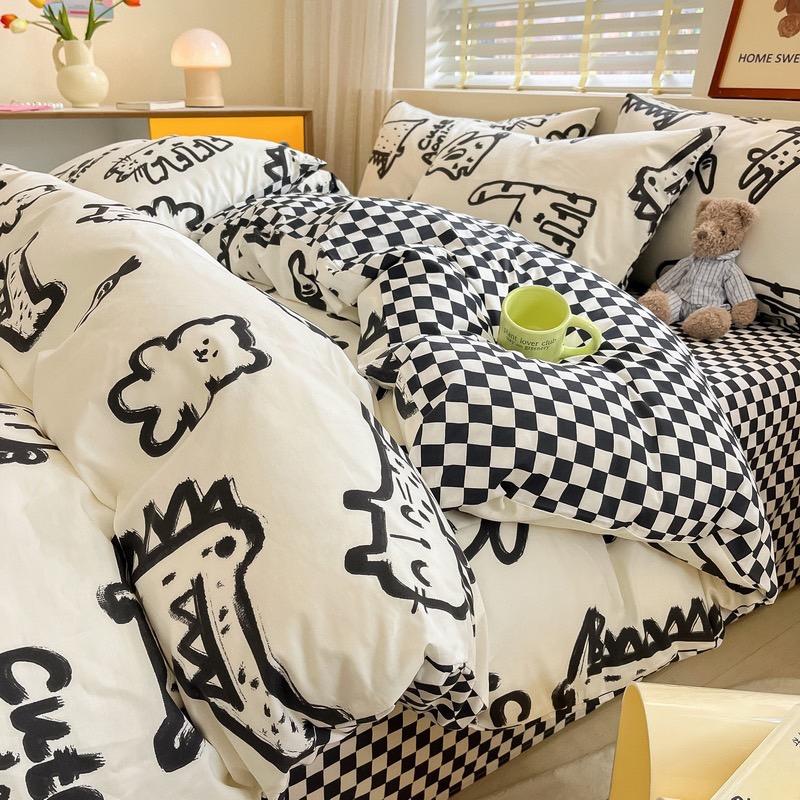 吾二家居 純棉 趣味恐龍 單人 可愛 床包組 雙人床包 加大雙人  ins風 ikea風  台灣出貨-細節圖6