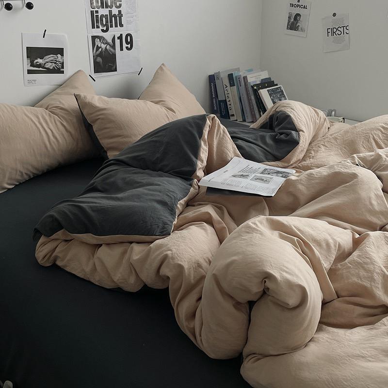 吾二家居 聚酯纖維 卡其深灰 單人 可愛 床包組 雙人床包 加大雙人  ins風 ikea風  台灣出貨-細節圖3