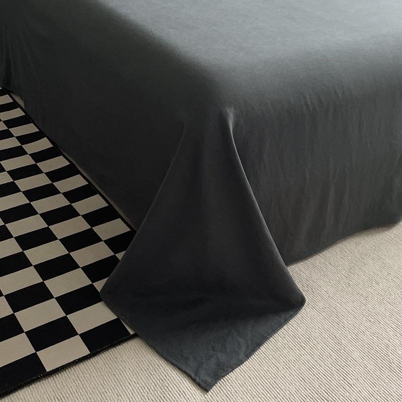 吾二家居 聚酯纖維 卡其深灰 單人 可愛 床包組 雙人床包 加大雙人  ins風 ikea風  台灣出貨-細節圖5