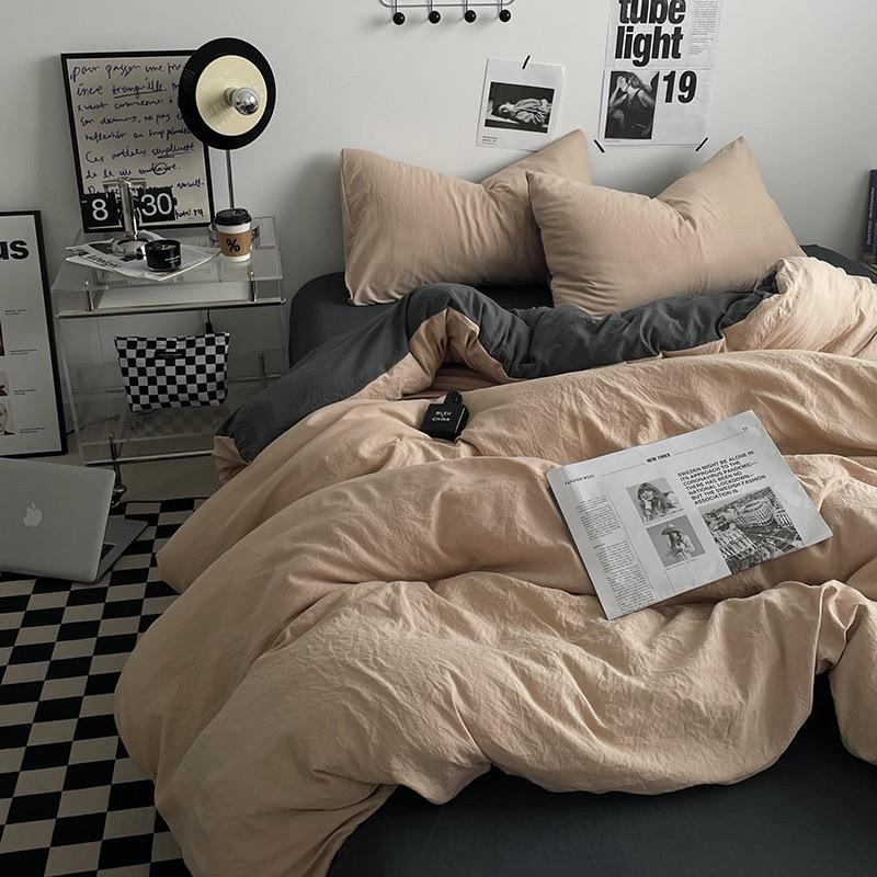 吾二家居 聚酯纖維 卡其深灰 單人 可愛 床包組 雙人床包 加大雙人  ins風 ikea風  台灣出貨-細節圖6