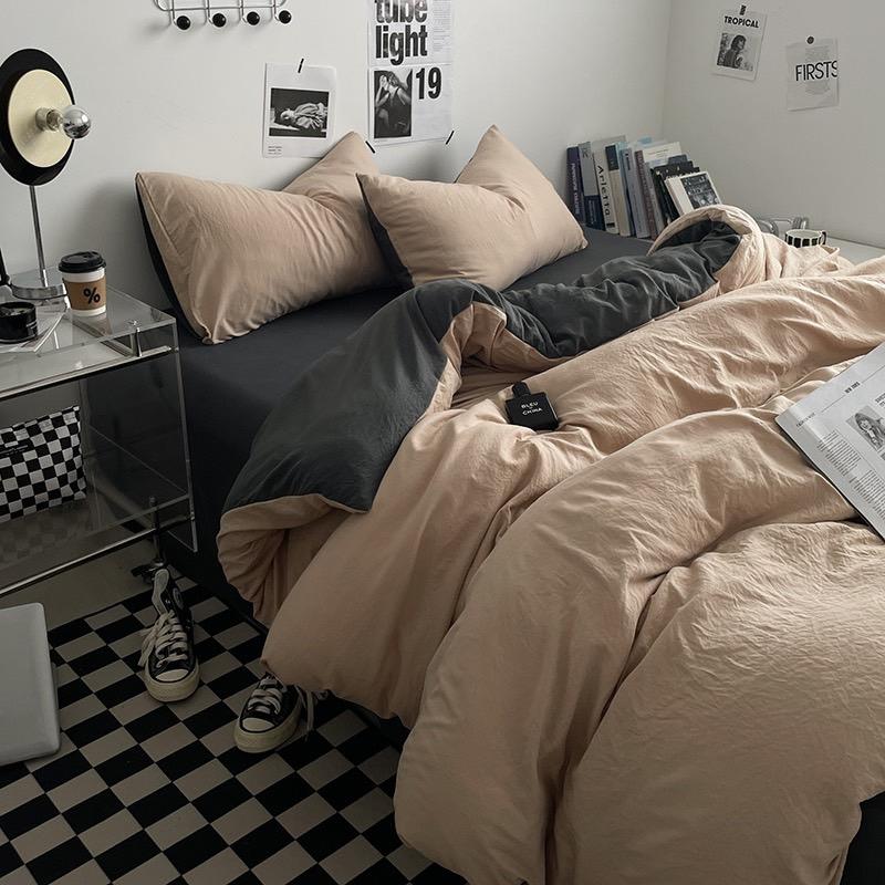 吾二家居 聚酯纖維 卡其深灰 單人 可愛 床包組 雙人床包 加大雙人  ins風 ikea風  台灣出貨-細節圖7