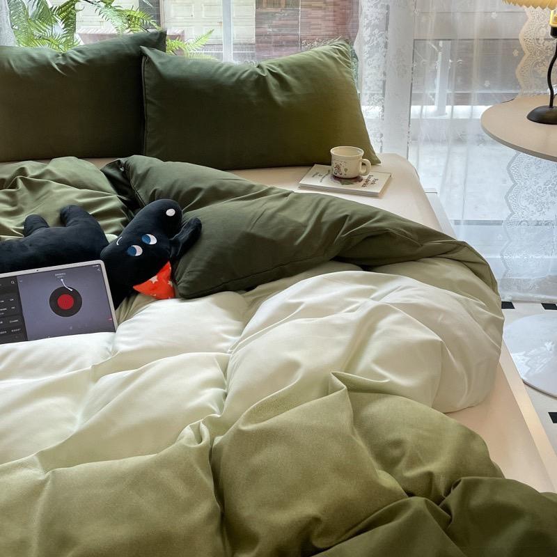 吾二家居 聚酯纖維 氣泡綠 單人 可愛 床包組 雙人床包 加大雙人  ins風 ikea風  台灣出貨-細節圖4