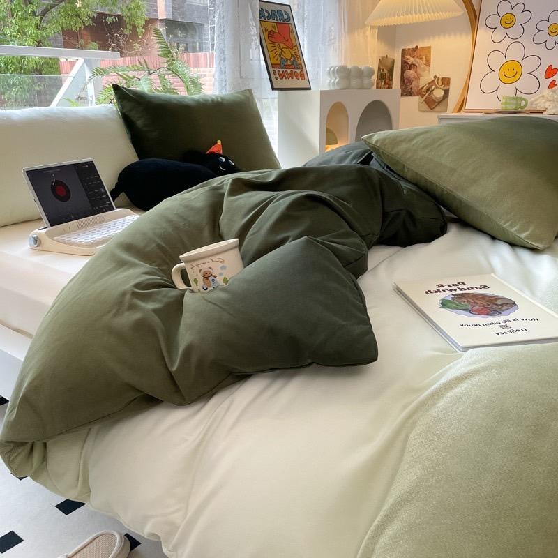 吾二家居 聚酯纖維 氣泡綠 單人 可愛 床包組 雙人床包 加大雙人  ins風 ikea風  台灣出貨-細節圖6