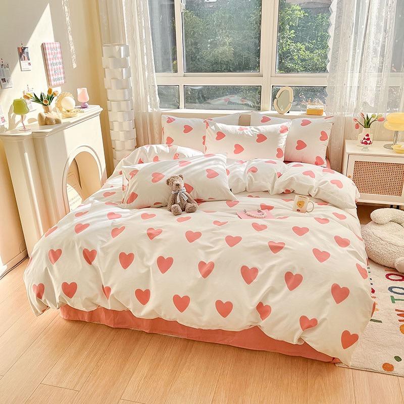 吾二家居 純棉 馬卡龍粉 藍色  綠色 紫色  單人 可愛 床包組 雙人床包 加大雙人  ins風 小清新  台灣出貨-細節圖4